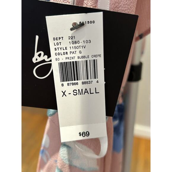 NWT by & by Women's size X-Small Print Bubble Crepe Dress - Picture 4 of 5